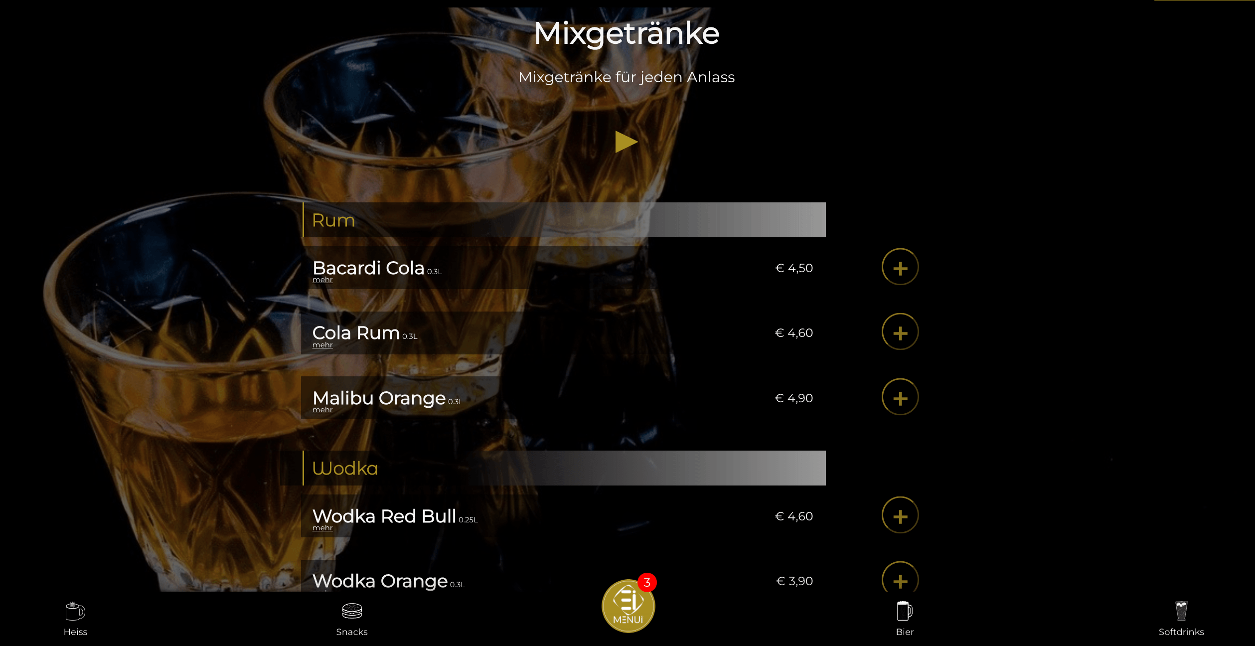 Up-to-date Menükarte